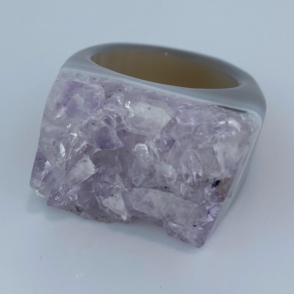 53 Carat!! Amethyst Druze Ring